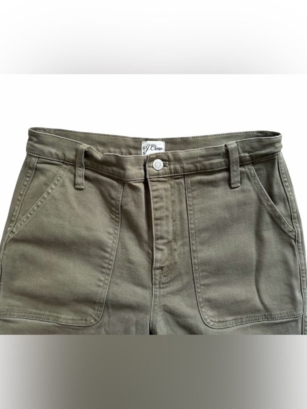 J.Crew Straight Leg Crop Pants Womens 28 Olive Green High Rise Stretch Cotton - Picture 4 of 8